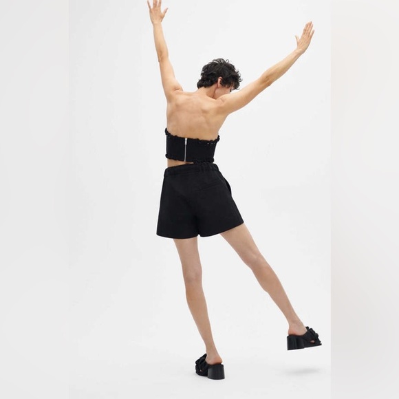 GANNI Strapless Crop Top - Black in Size 40/ US Size 8 - Picture 3 of 5